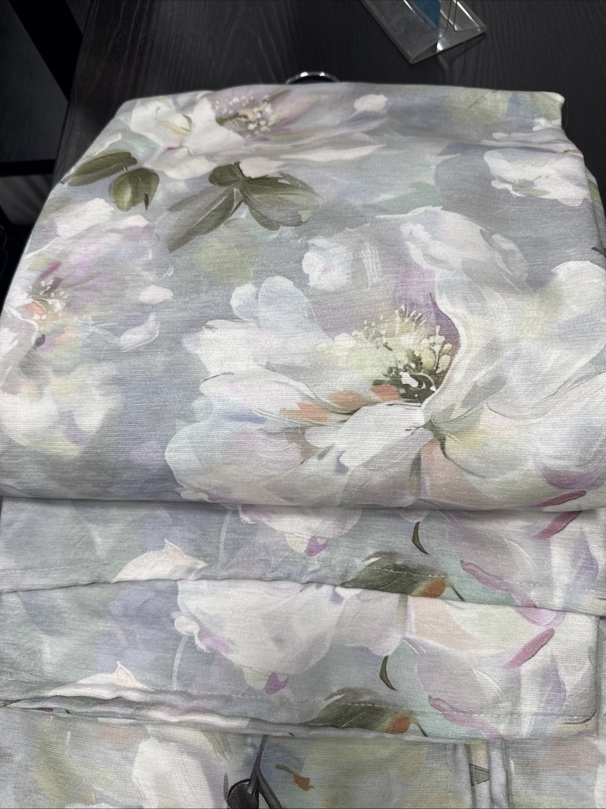 (2) Curated Kravet Iridescent Blooms Rod Pocket Back Tab Window Panel 84” New~
