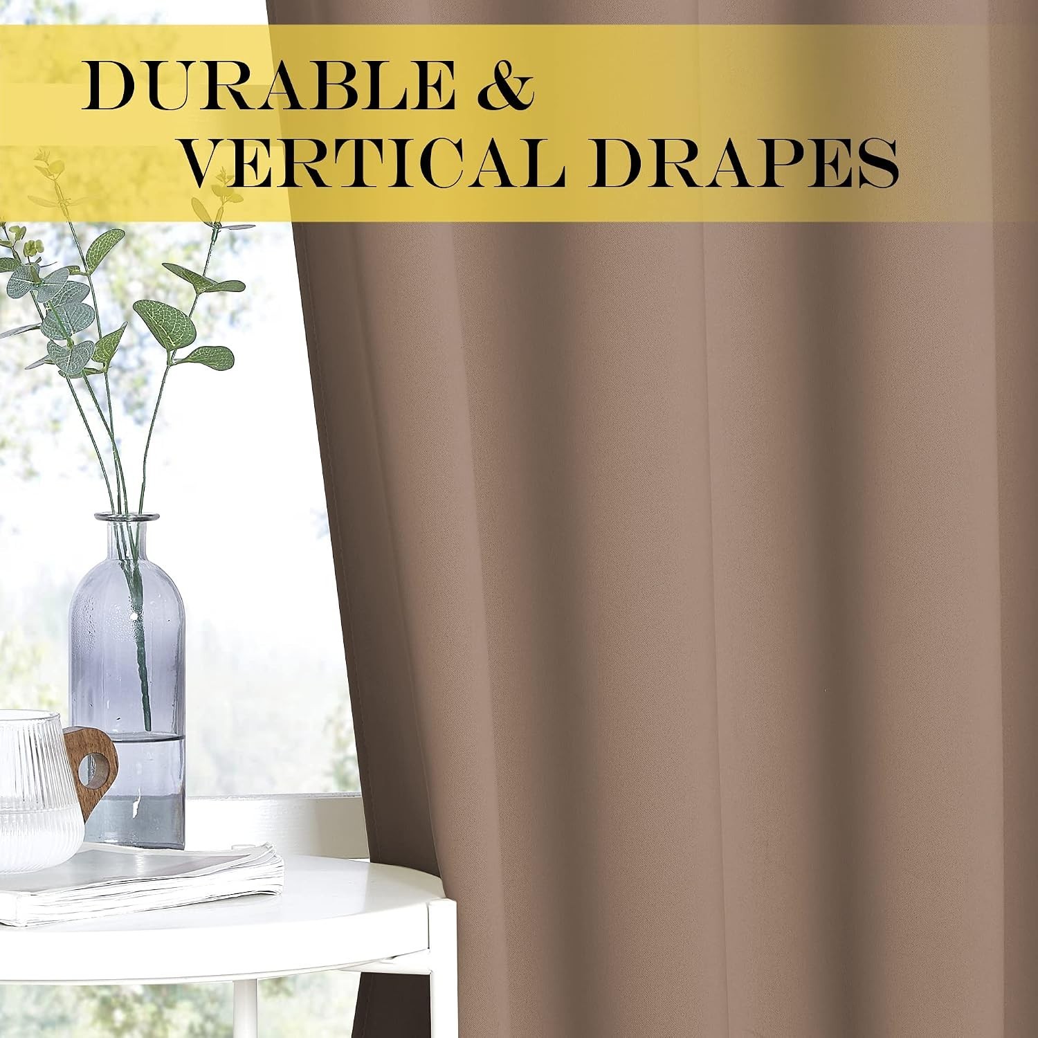 Elegant Cappuccino Blackout Curtains for Sliding Doors – 100″ W x 84″ L