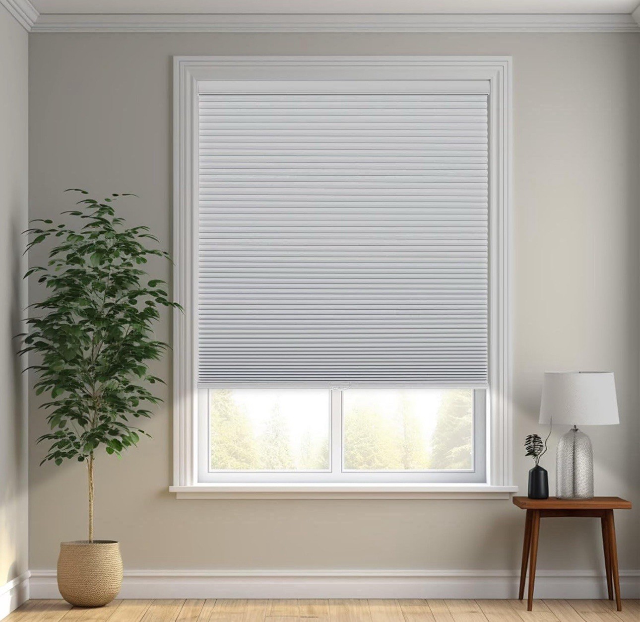Cellular shadow white blackout shades 24in.Wx64in. Cordless, modern style