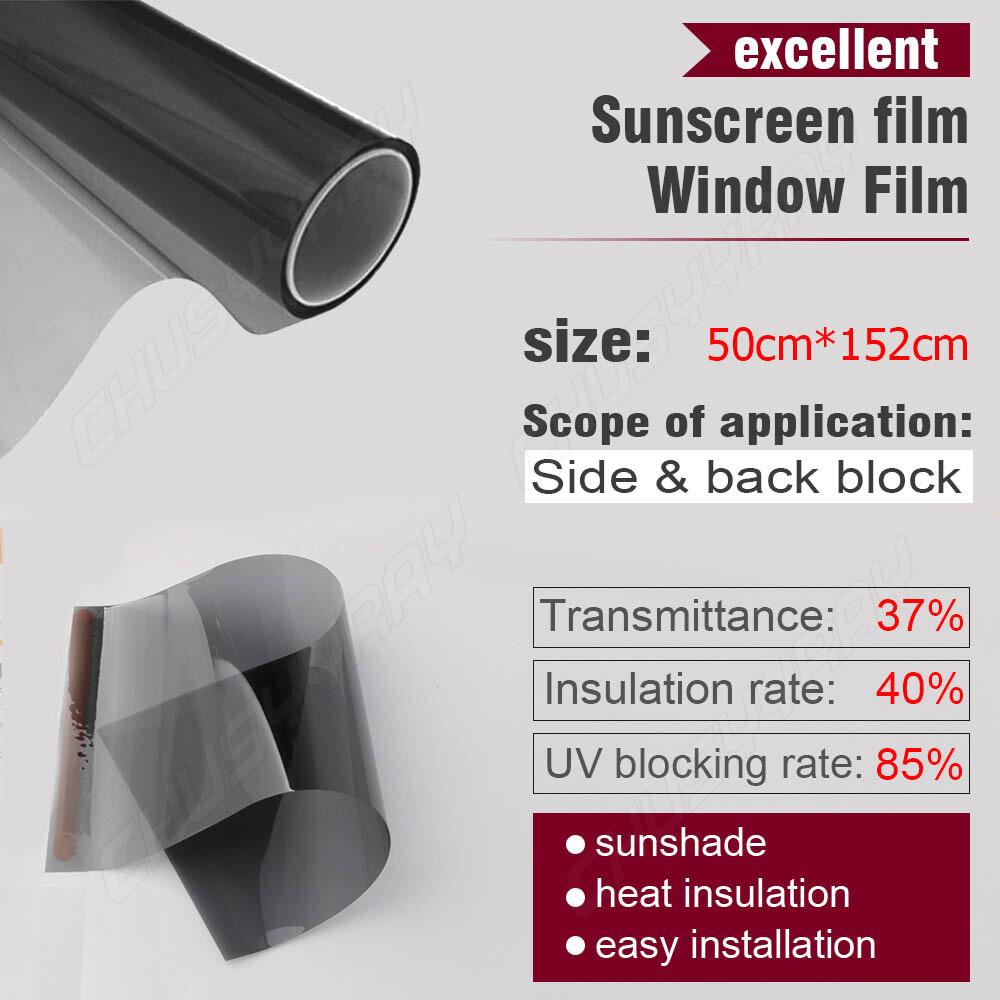 20″ Inch x 5’Feet Uncut Roll Window Tint Black Film Car Home Office Glass