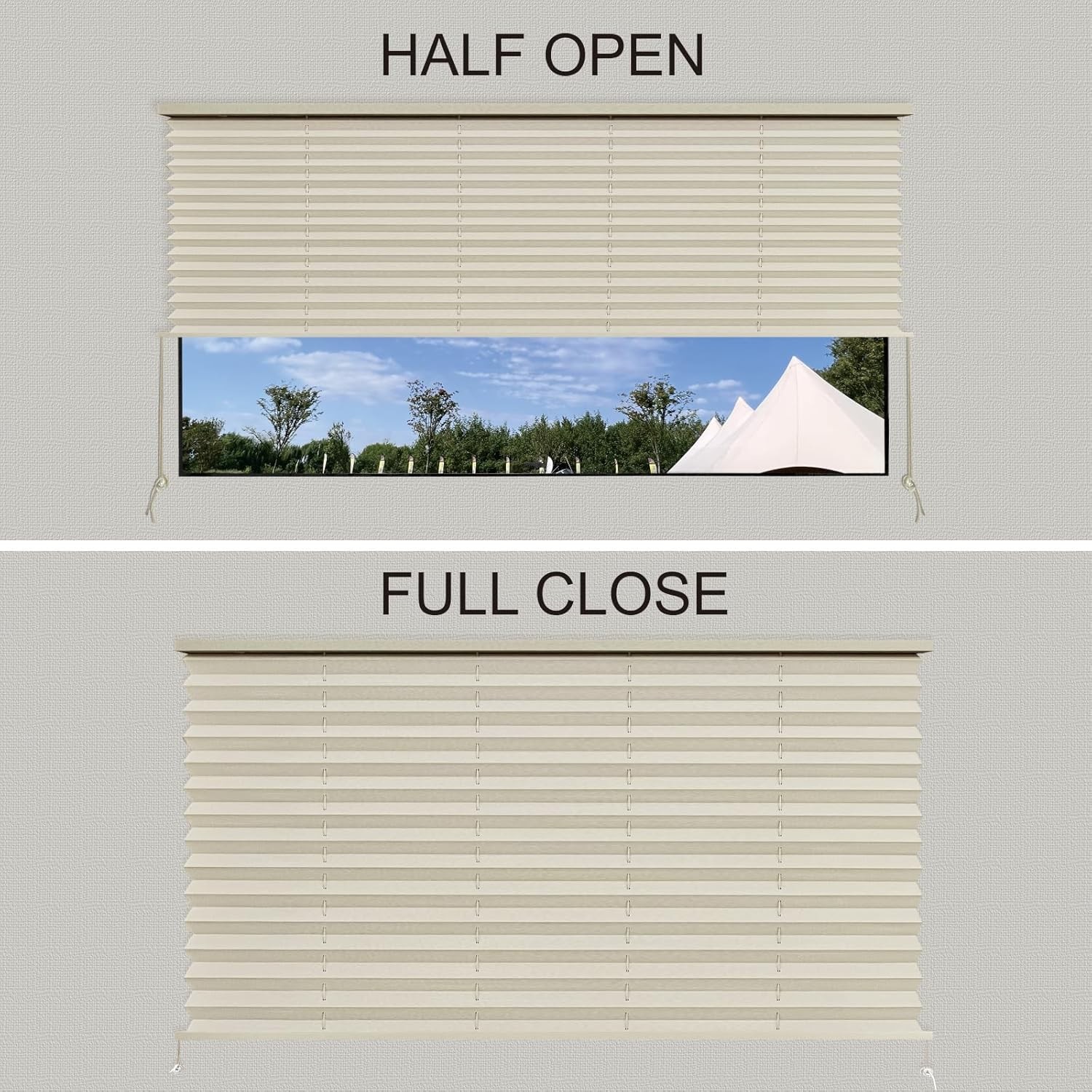 RV Pleated Shades Cappuccino 26″ W x 24″ H Window Blinds for Motorhomes Campers