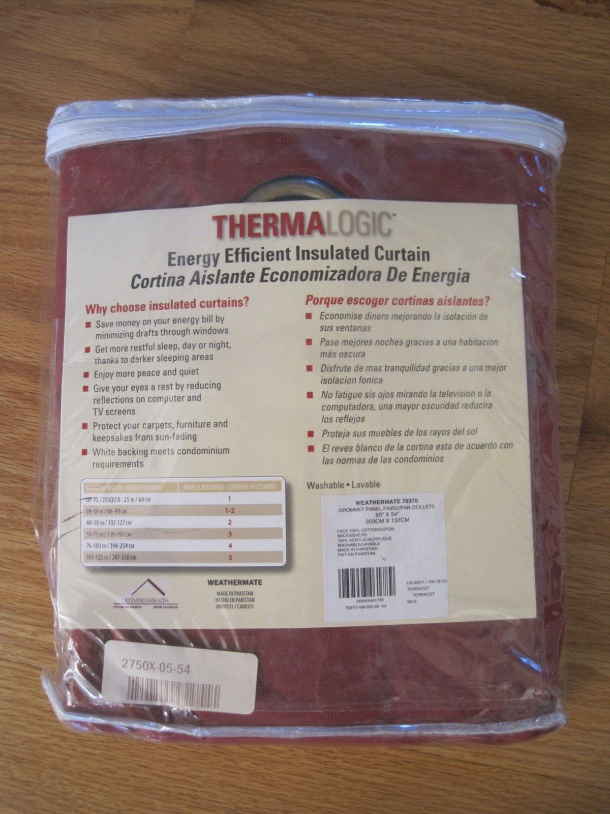 Therma Logic Weathermate Grommet Panel Pair Curtain Red Old Stock 80×54″
