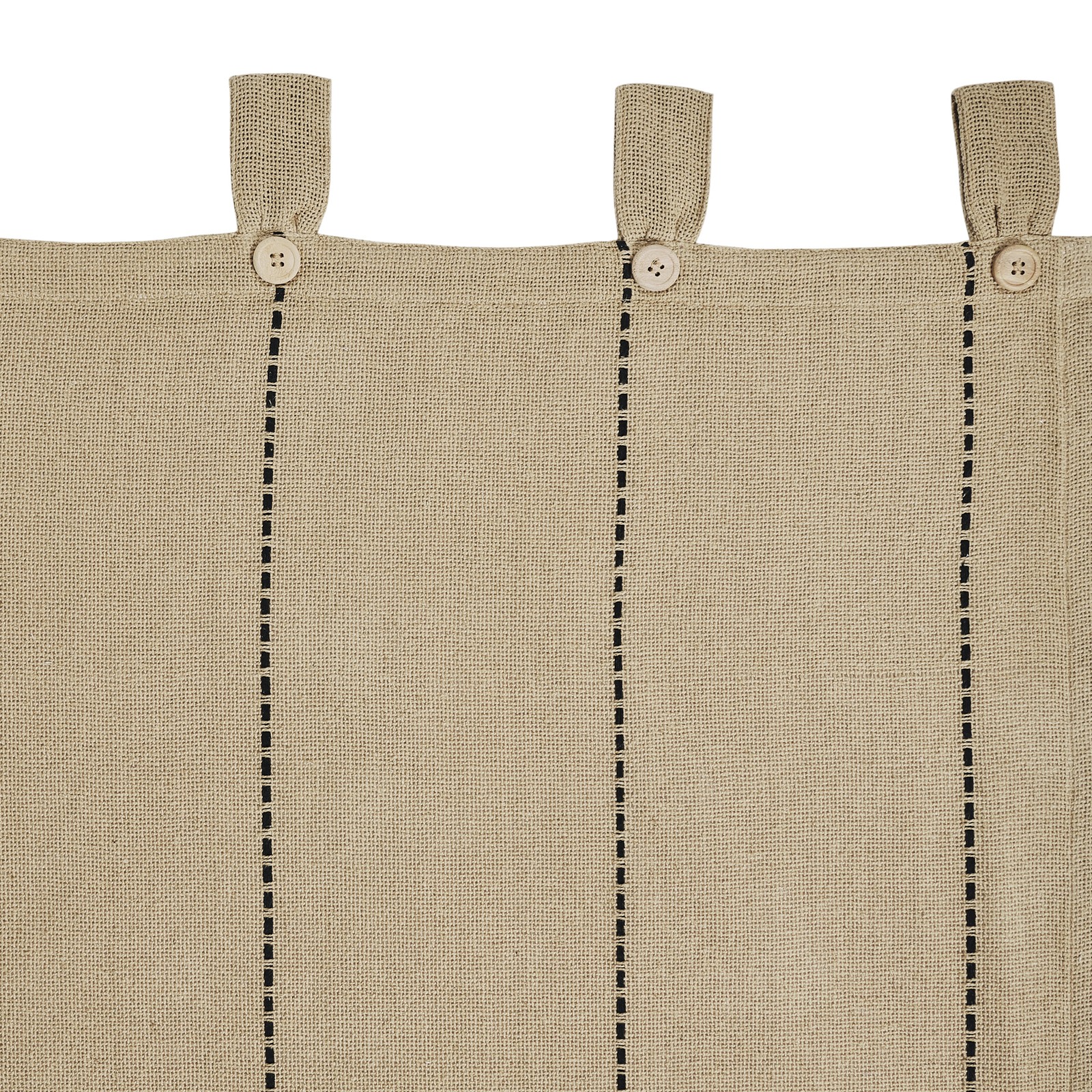 Farmhouse 24″x36″ Tier Pair Tan Tab Top Kitchen Window Curtains VHC Brands