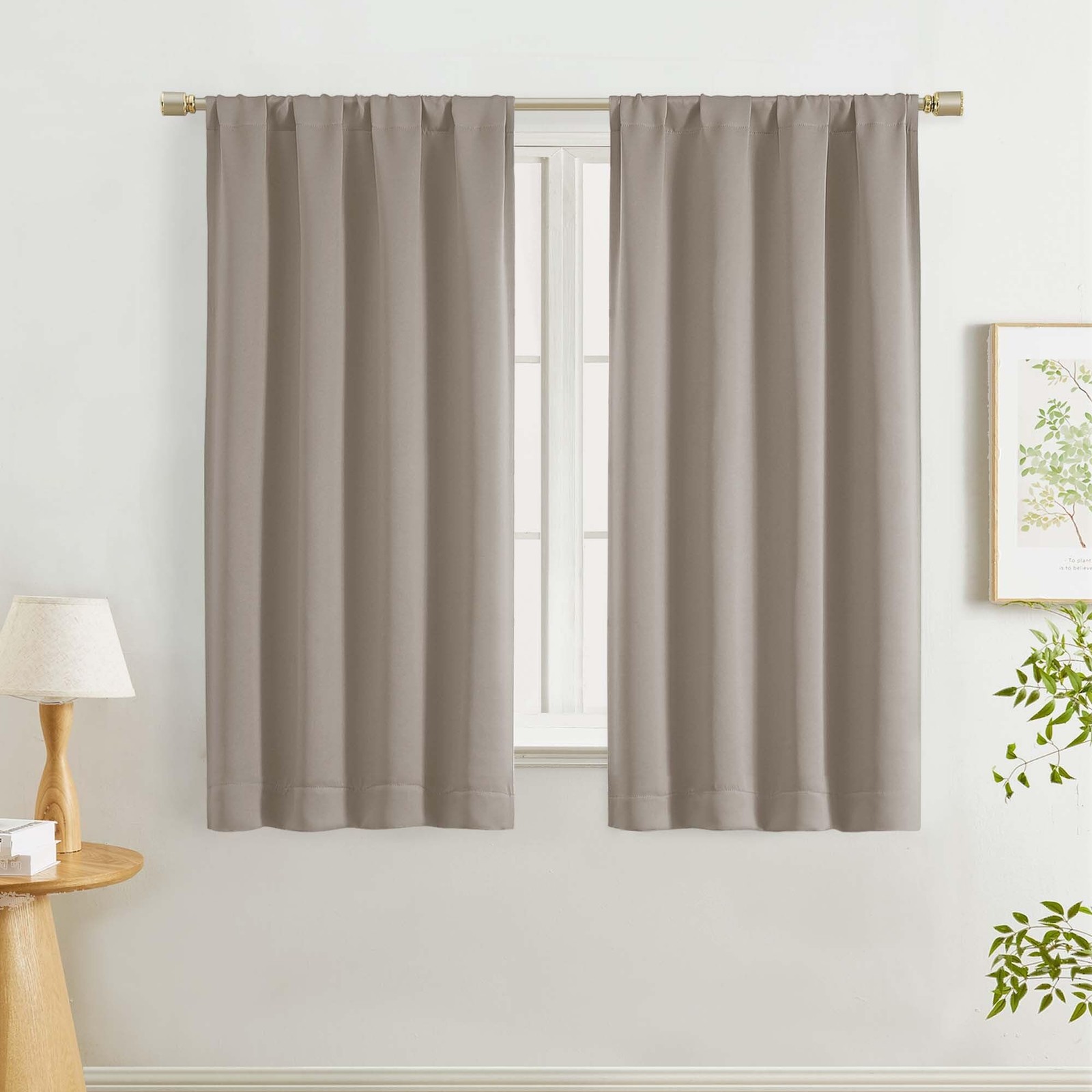 Stone Curtains for Bedroom 54 Inch Length 2 Pcs, Room Darkening Modern Farmho