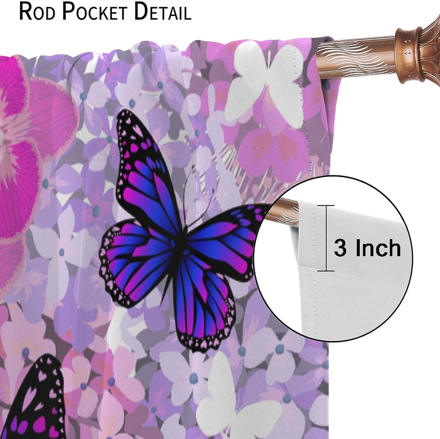Butterfly Decor Curtains for Girls Boy Home Decor, Romantic Fantasy Butterflies