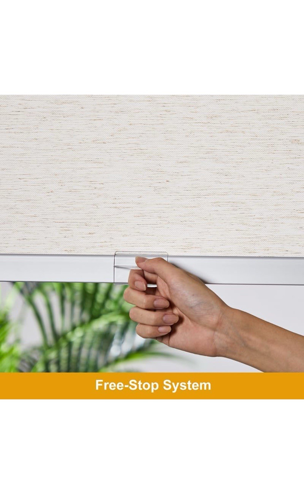 Persilux Free-Stop Cordless Roller Window Shade Cream 46″ W x 72″ H Lt17