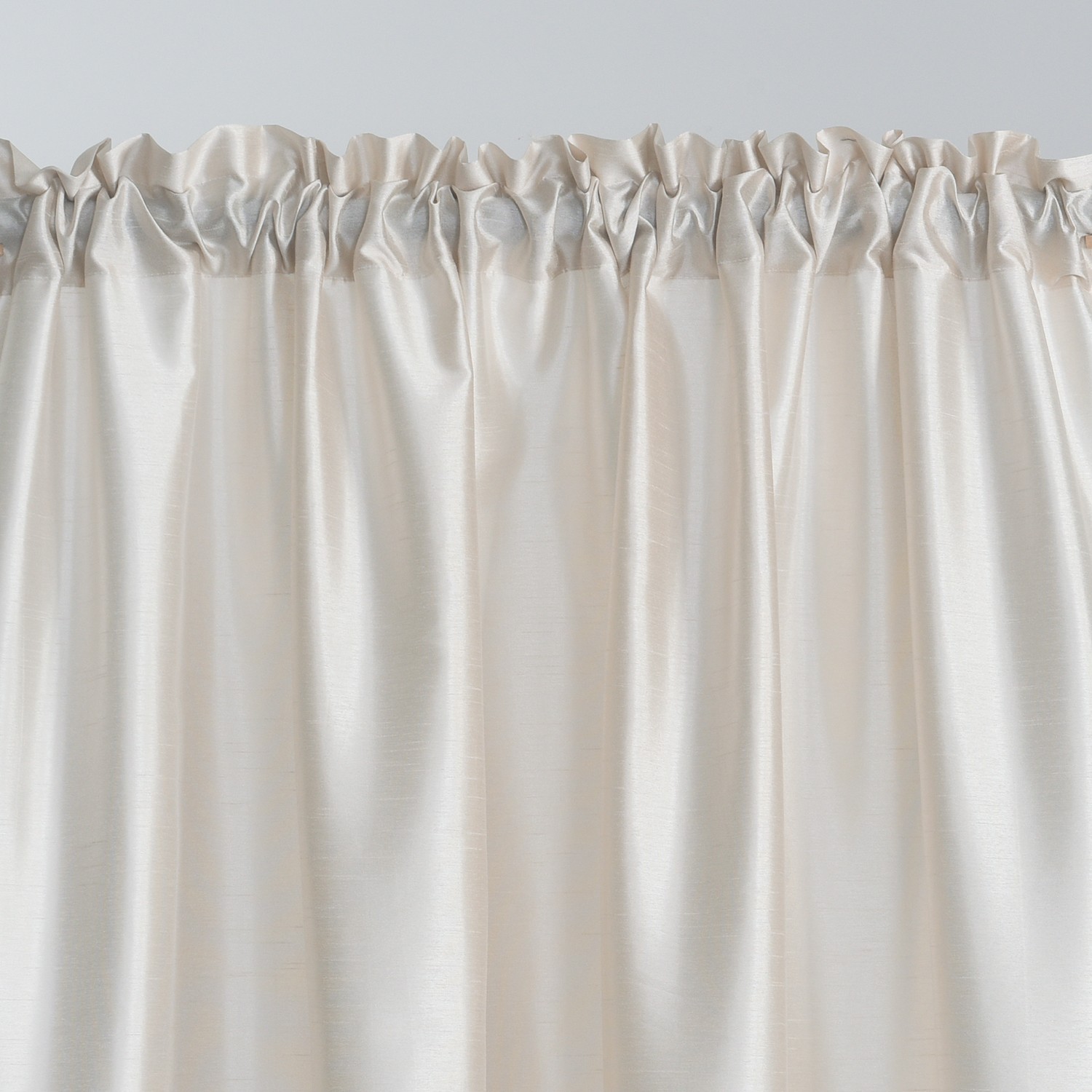 Faux Silk Semi Sheer Curtains Rod Pocket Light Reducing Silk Drapes, 2panels