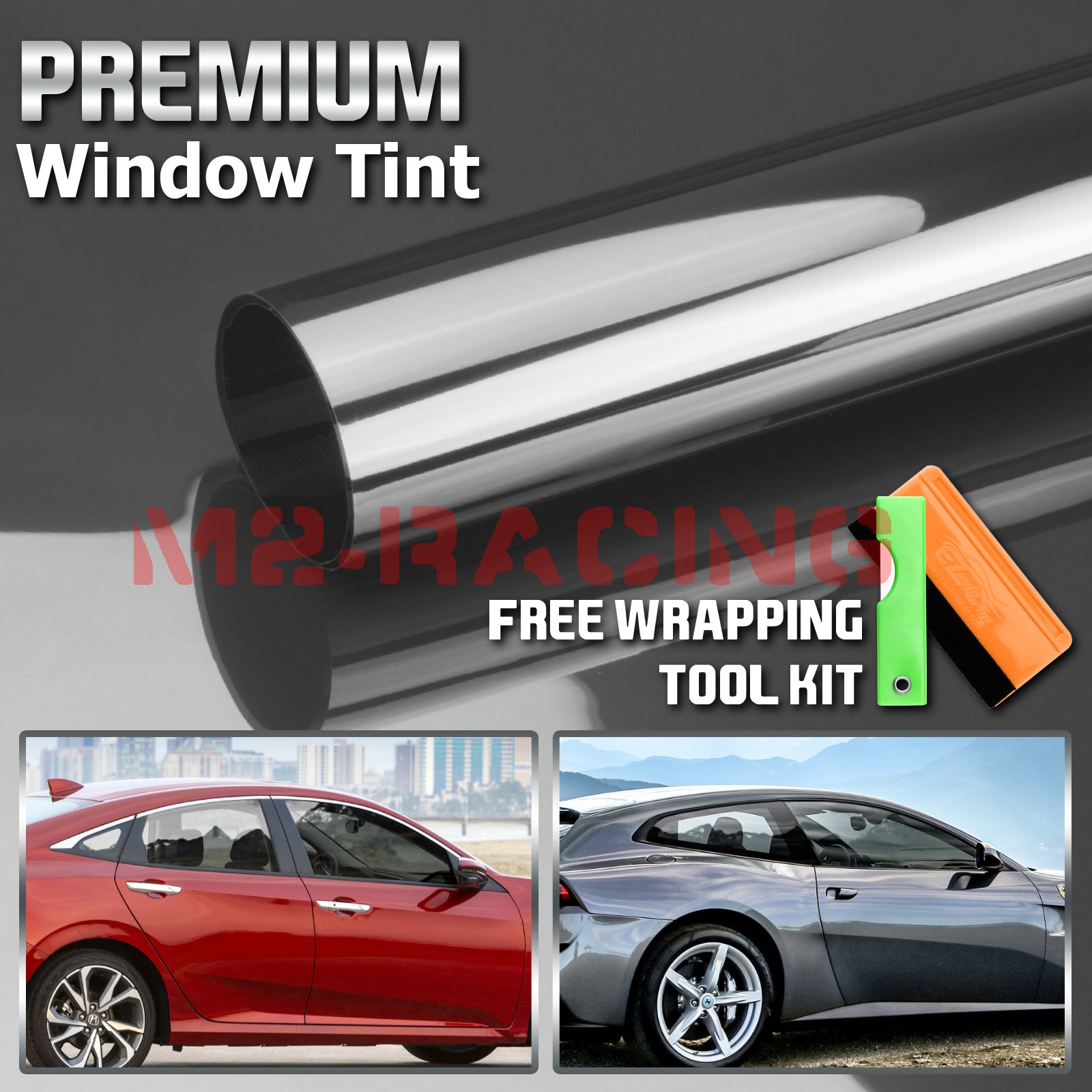 VLT 50% Window Tint Film Charcoal Black Car Glass Office Privacy UV Uncut Roll