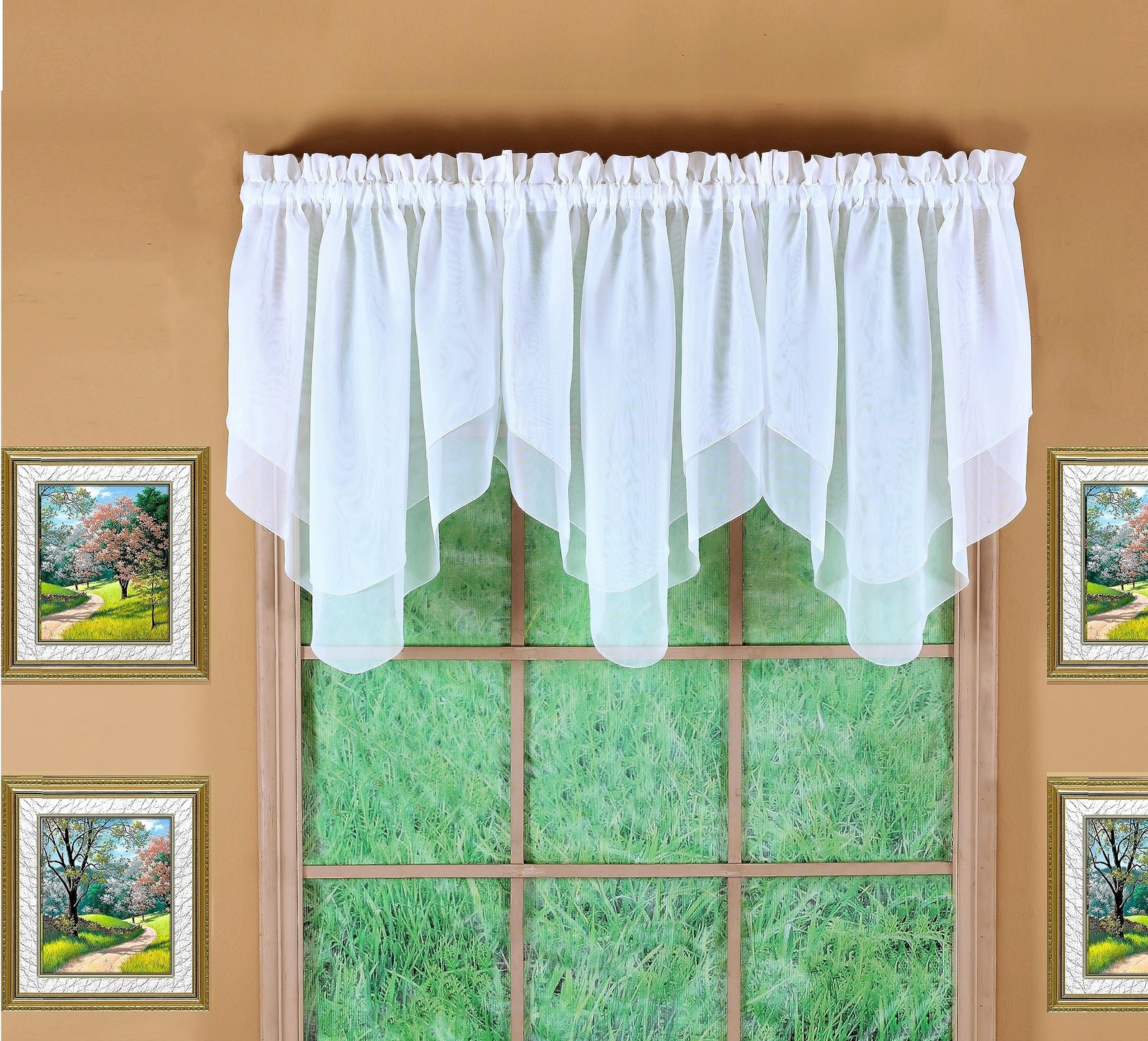Emelia Premium Voile Sheer Curtain 40 x 25 Inch White Luxury Soft 100 Polyester