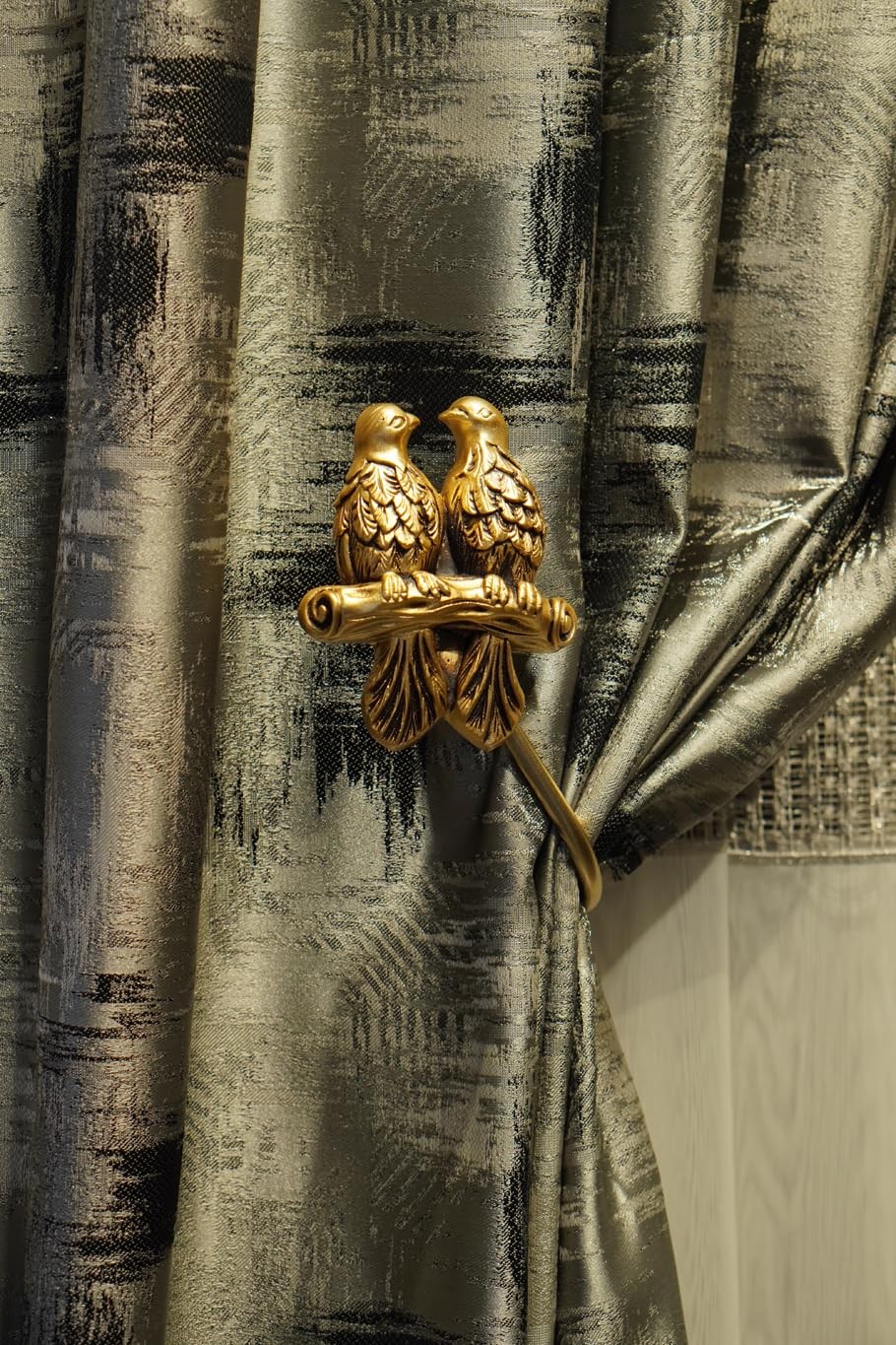 Pack of 2 Wall Mounted Curtain holdbacks Bird Pattern Decorative Curtain tie …