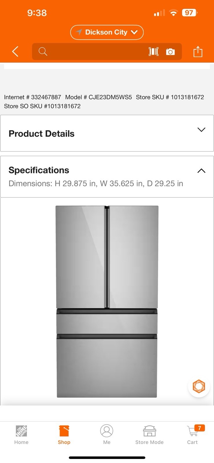 Cafe 36 Inch Redfrigerator