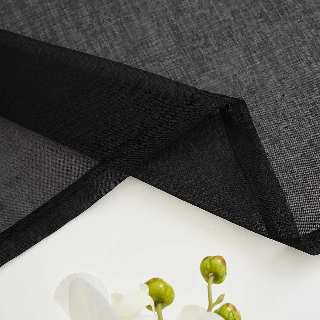 Sheer Curtains for Windows, Window Treatments Semi Crinkle Curtains, Rod Pocket