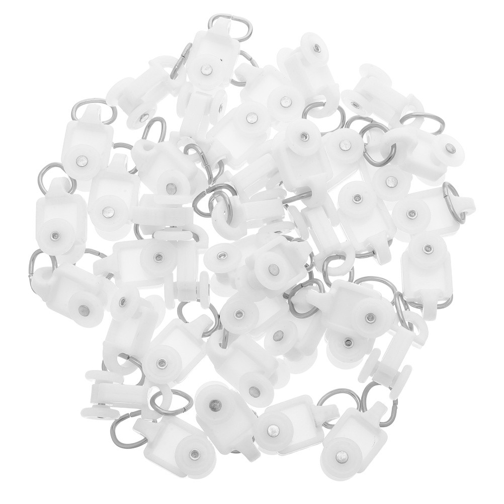 100 PCS Dual Wheel Roller Gliders Sliding Door Curtain Track Rail