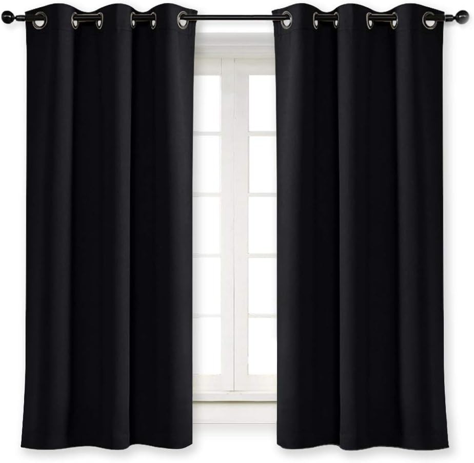 Black Out Curtain Panel Shade Solid Energy Efficient Eyelet Top Window 42×63 In