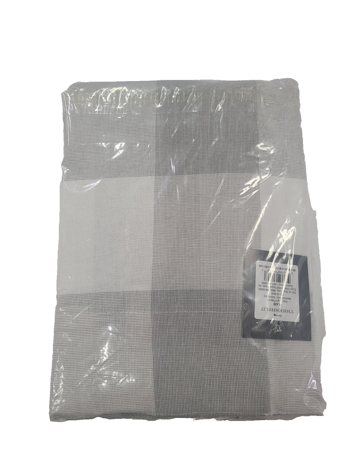 Threshold Plaid Gray Light Filtering Curtain 63in x 54in 2 Pack