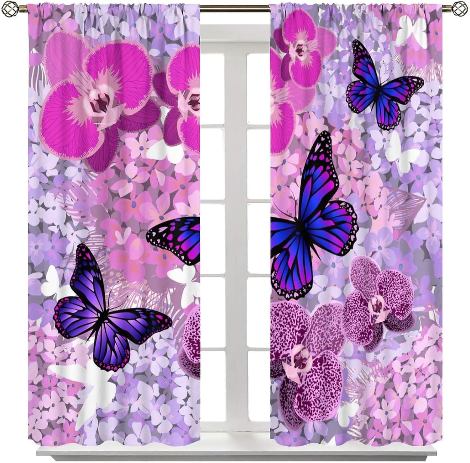 Butterfly Decor Curtains for Girls Boy Home Decor, Romantic Fantasy Butterflies