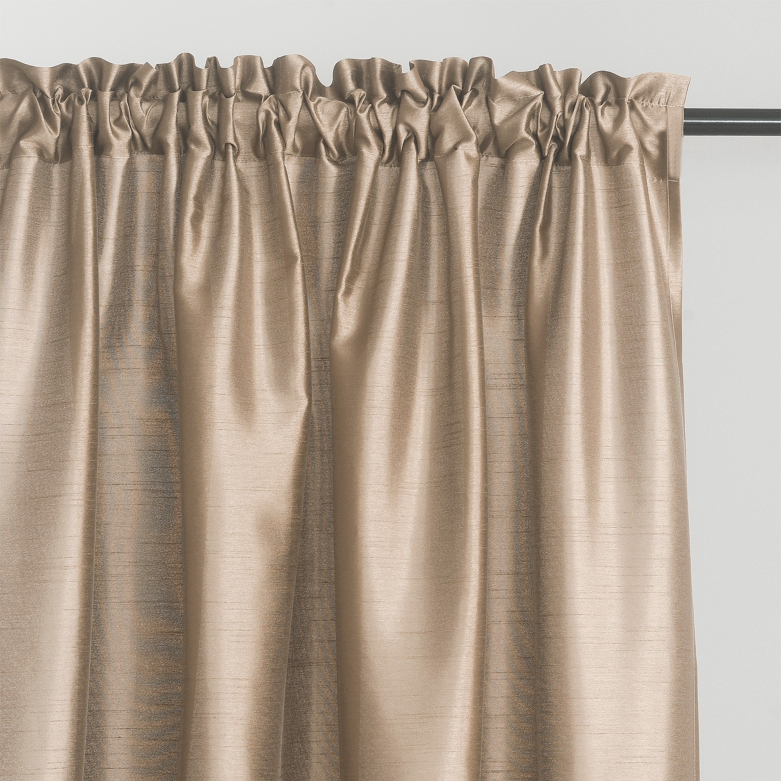 Faux Silk Semi Sheer Curtains Rod Pocket Light Reducing Silk Drapes, 2panels