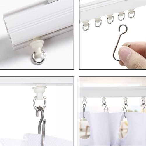20 Sets Curtain Track Pulley Hooks Metal S Hanging Hooks Shower Curtain
