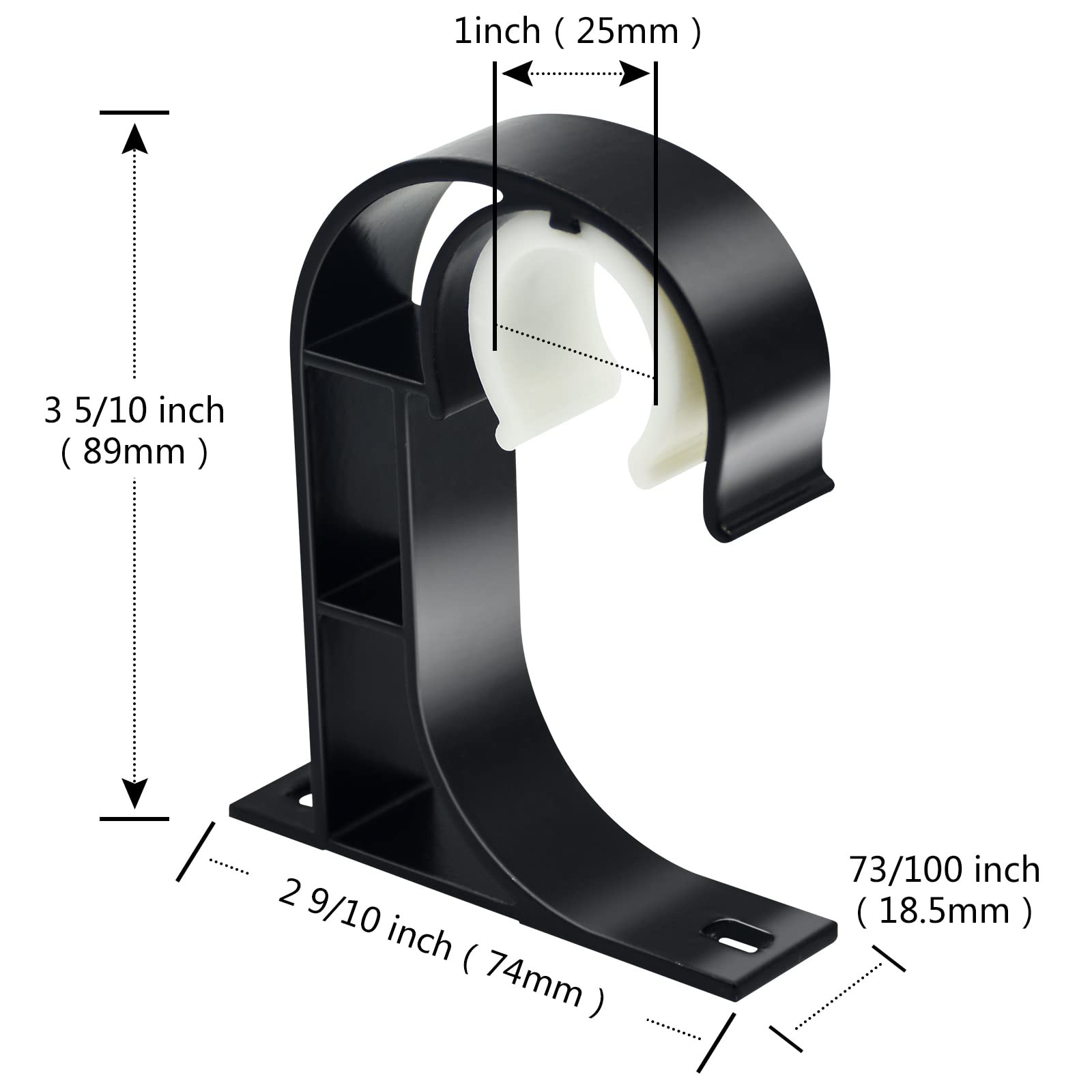 TOKPLNU Ceiling Curtain Rod Bracket, 4 Pack Heavy Duty Curtain Rod Holders, A…