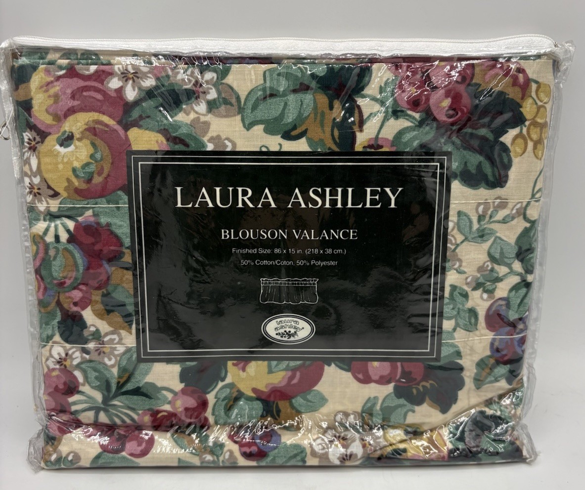 Laura Ashley Valance /Top Window Treatment 86×15 Cottage Farmhouse Rubens NOS