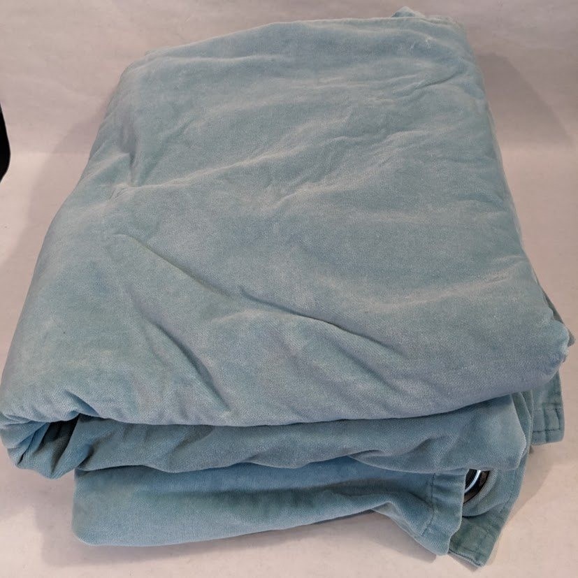 IKEA Sanela Aqua Velvet Room Darkening Curtains 55×98 Room Darkening 2 Panels