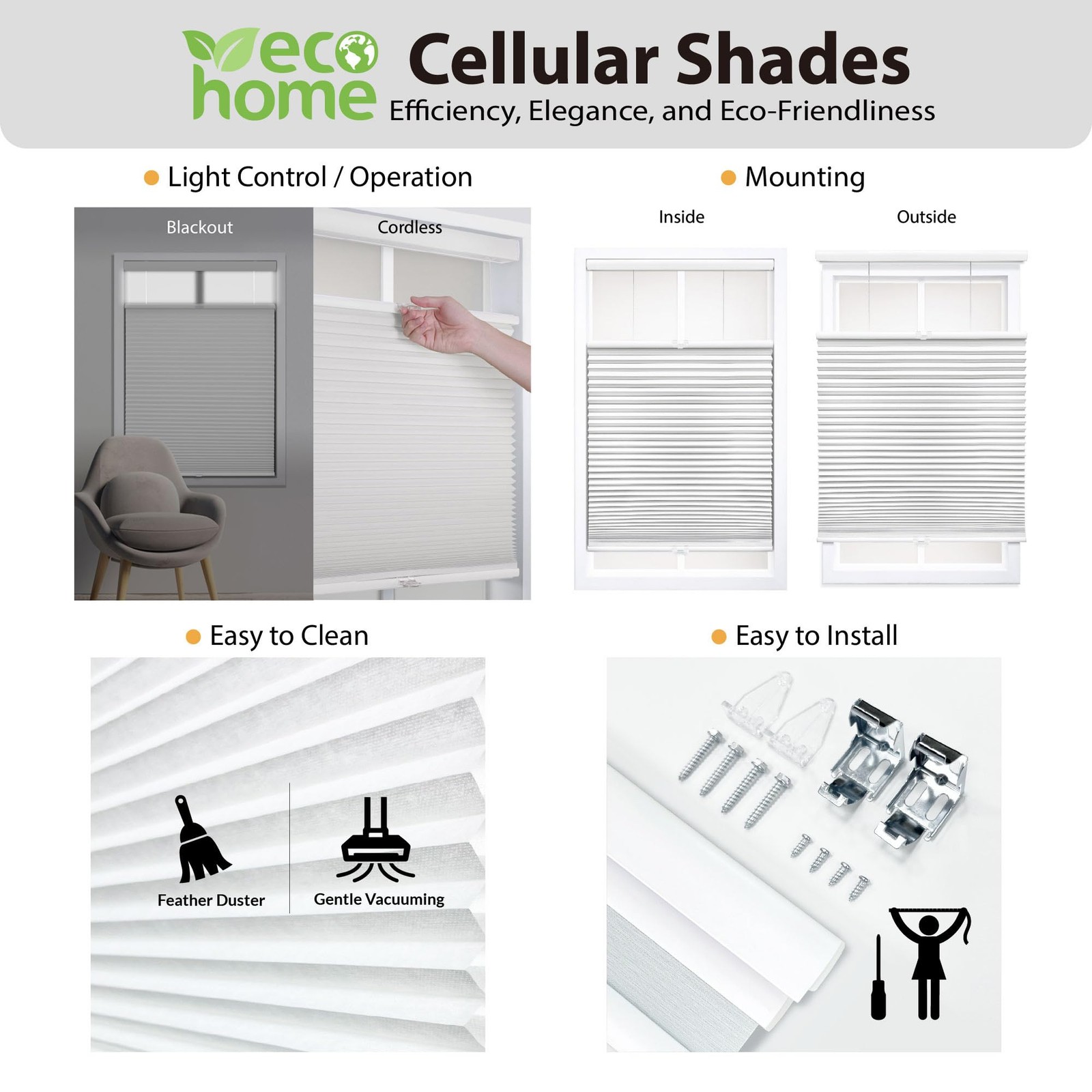 Dez Furnishings Cordless 1.5 Blackout Top Down Bottom Up Cellular Shade 31W X