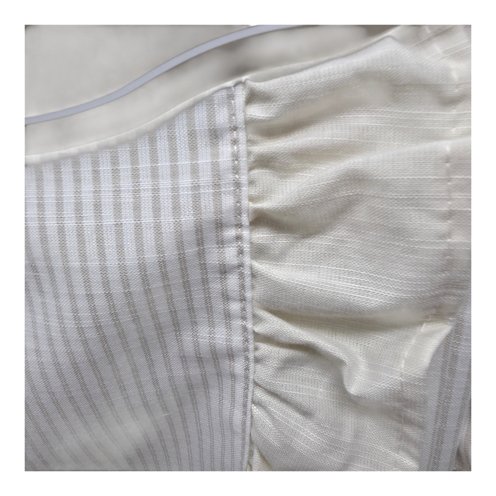 Chateau Chic Set Of 4 Stripe Ruffle Curtain Panels 38×84 Ivory Farmhouse NEW