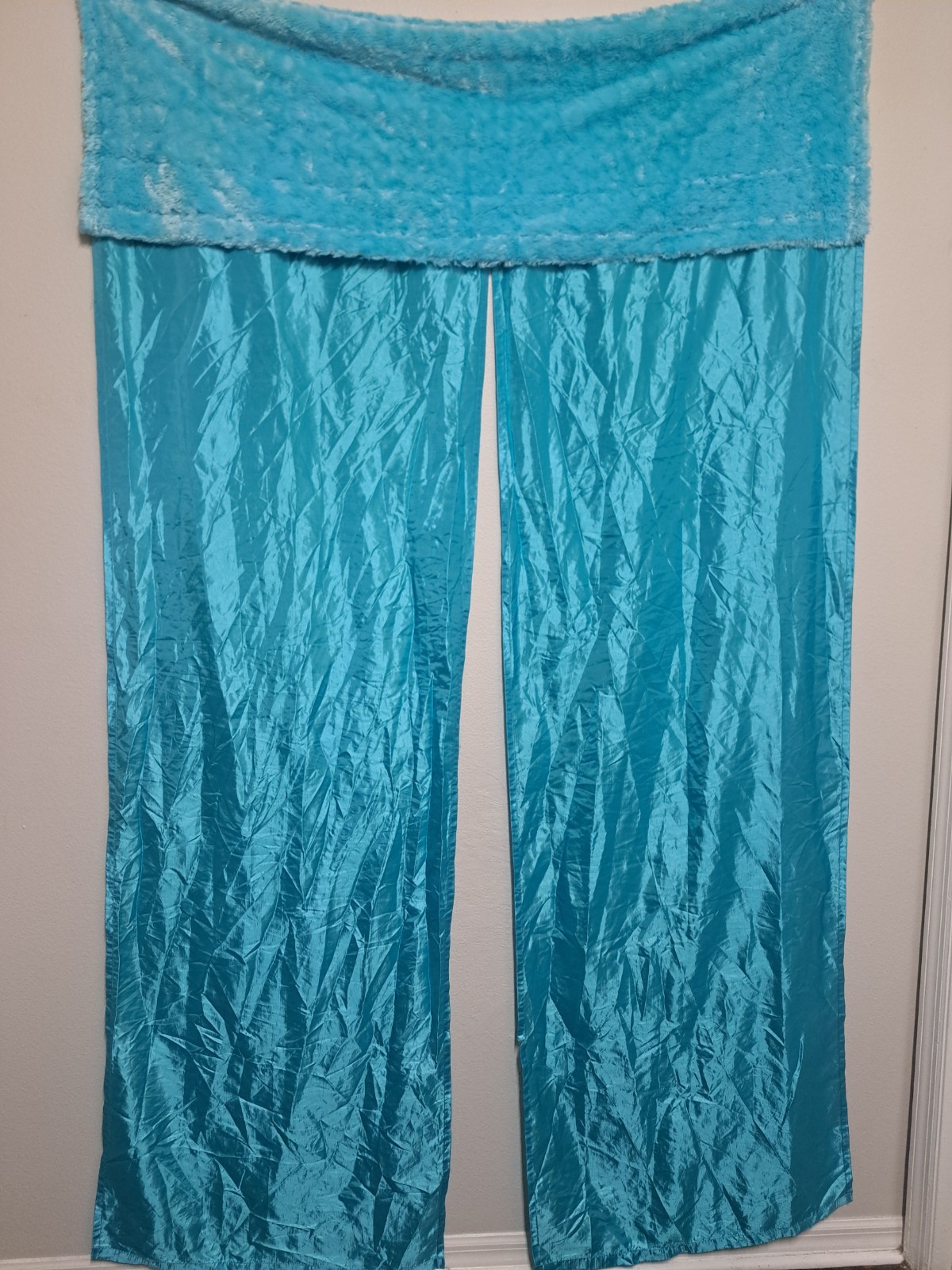 Your Zone Blue Faux Fur Curtain Panels 54×84 Set of 2 Kids Room Rod Pocket