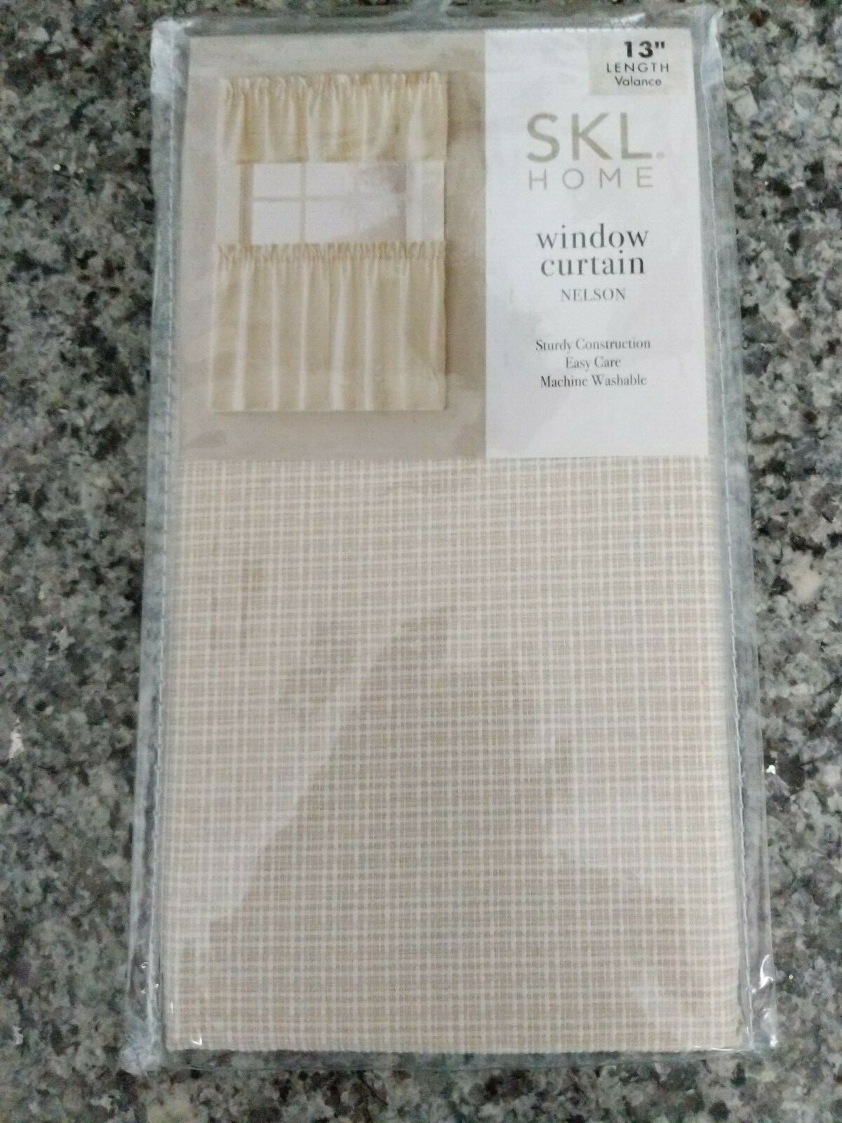 Skl Home Nelson Valance, 58″ X 13″ for up to 1.5″ rod ~ Beige Ivory small Plaid