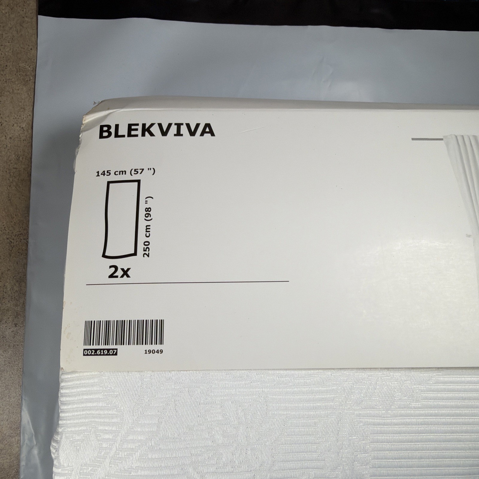 New IKEA Blekviva Curtains Raised Panels Jacquard Damask 57″ x 98″ White Pair A2