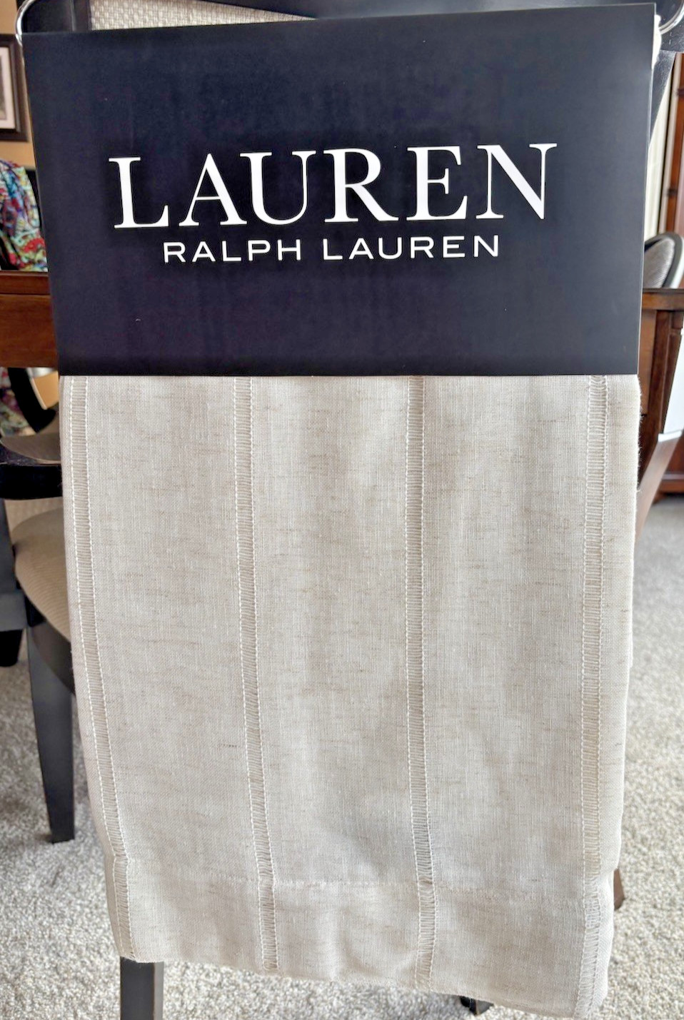 New Ralph Lauren Window Curtains 2 Panels Beige 54 x 96 Linen Hamilton Back Tab