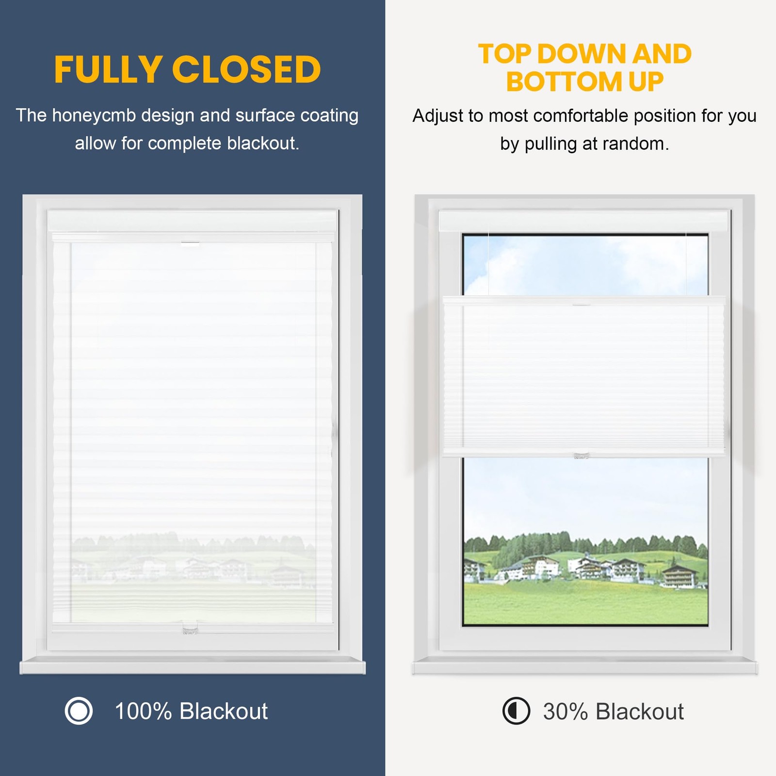 Sunfree Top Down Bottom Up Cellular Blindscellular Shades Blackout Honeycomb