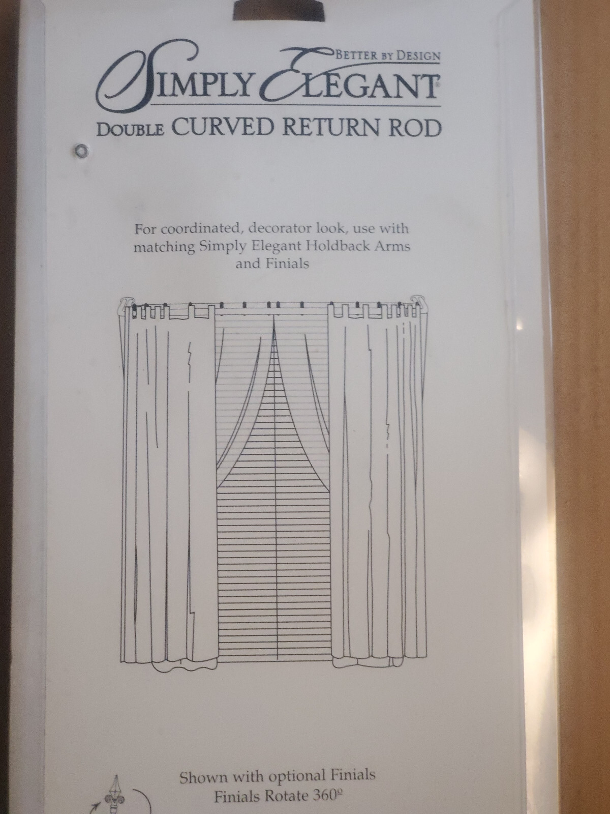 CURVED RETURN CURTAIN ROD by SIMPLY ELEGANT 28-48″