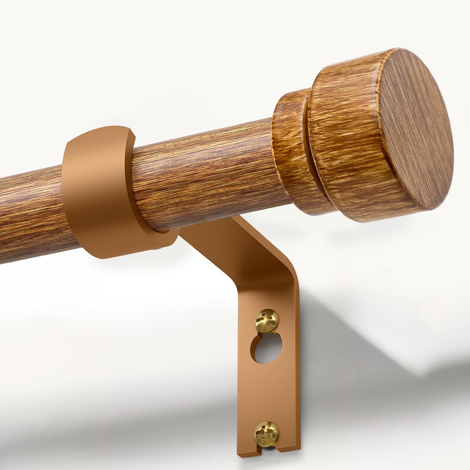 Wood Curtain Rods for Windows 66 to 120 Inches 1″ Diameter Boho Decorative He…