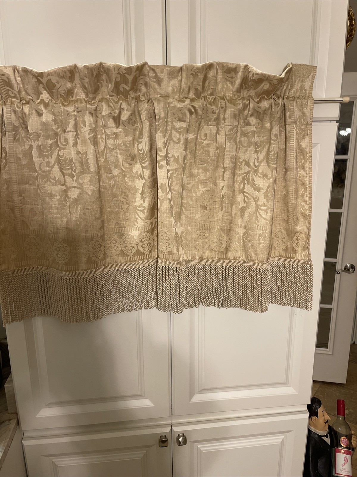 Victorian Peri Gold on Gold Demask Valance Bullion Fringe 44×25 Including Fringe