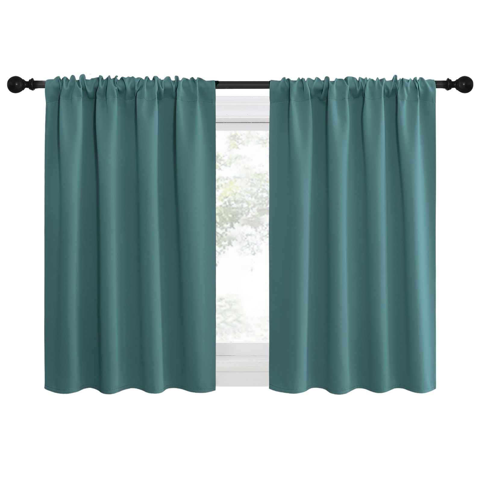 2 Panels Blackout Curtains, Rod Pocket Thermal Insulated Drapes for Kitchen, …