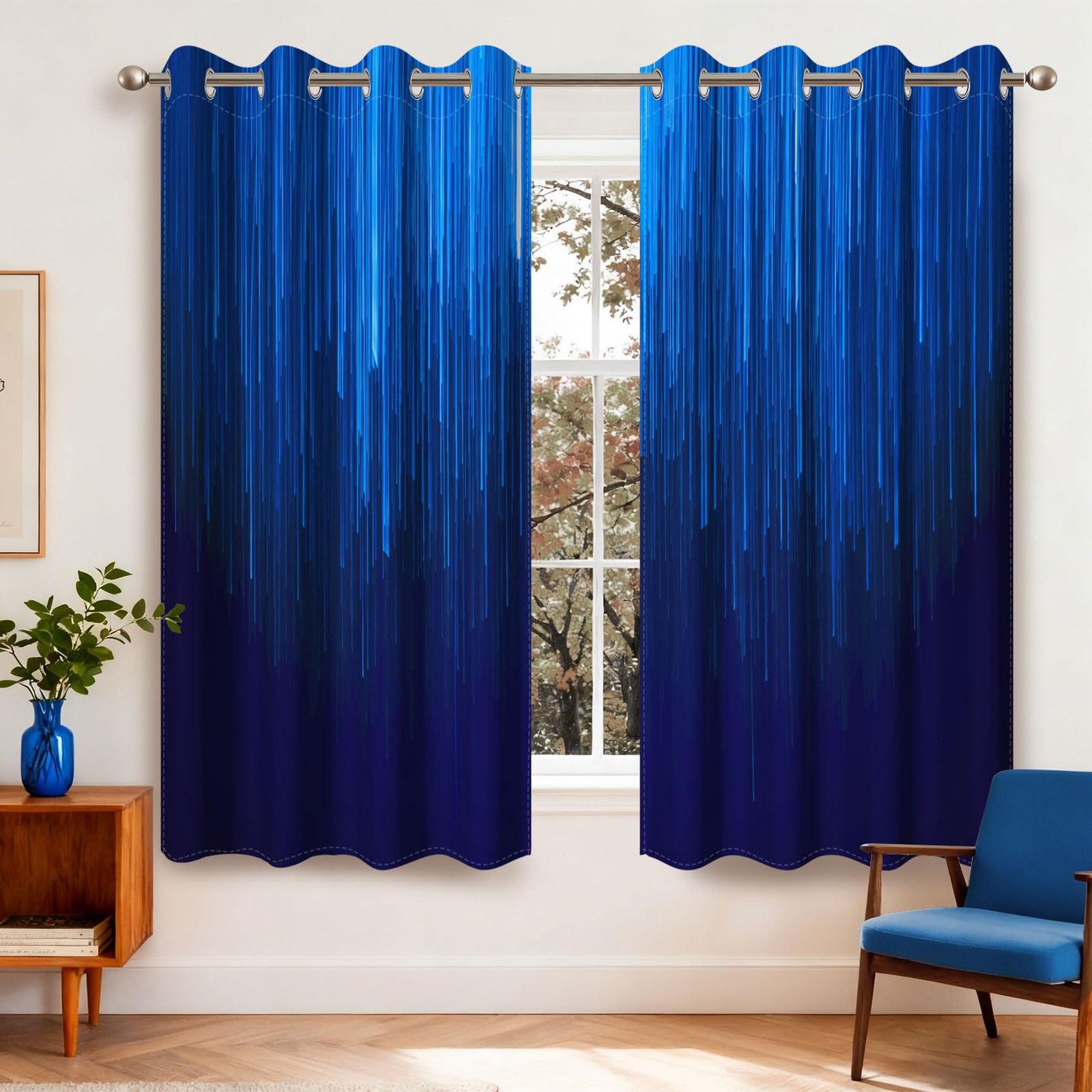 100% Blackout Curtains 2 Panels Set Double Layer Thermal Insulated Window Drapes
