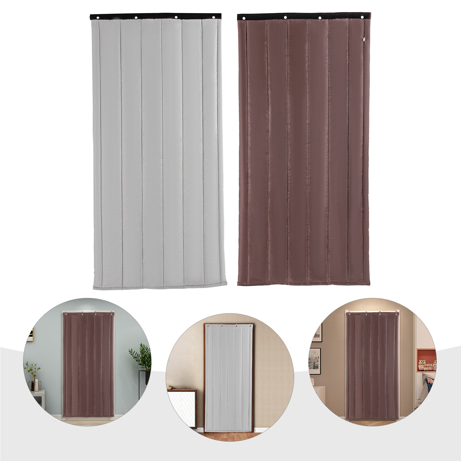 Lightweight Thermal Insulated Door Curtain 39.5″x83″ Winter Doorway Drapes Cover
