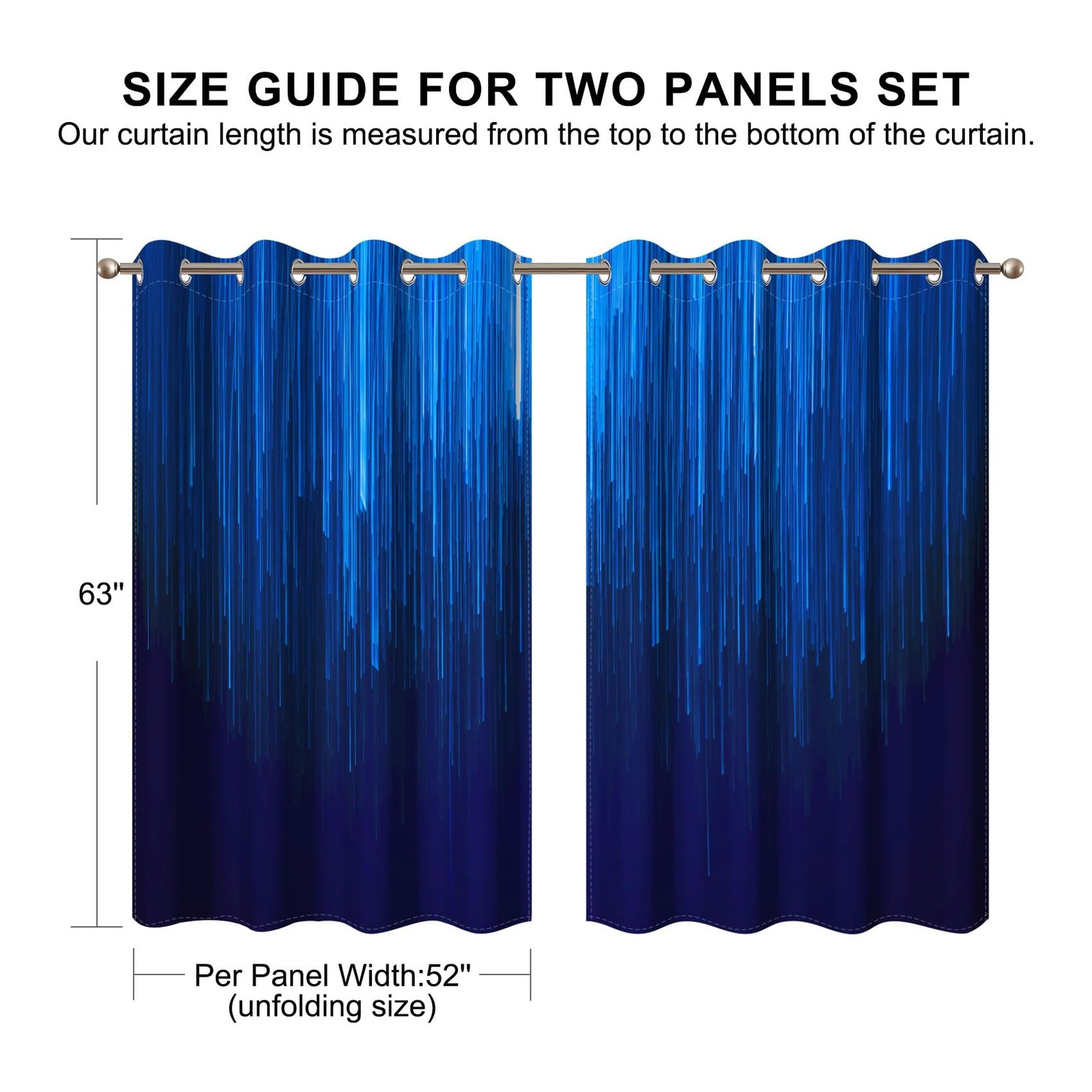 100% Blackout Curtains 2 Panels Set Double Layer Thermal Insulated Window Drapes