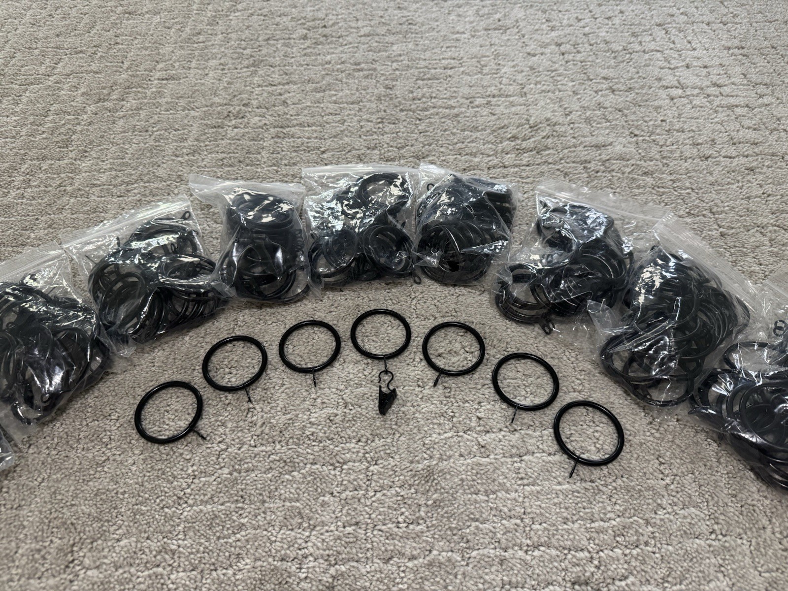 189 Black Drapery Rings With Clips