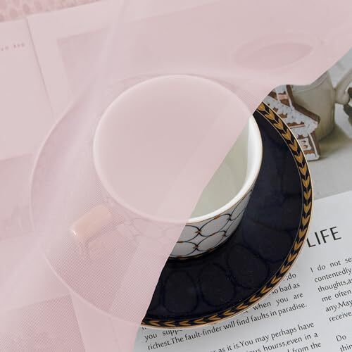 Sheer Curtains 84 Inch Length 2 Panels Set, Semi 42 W x 84 L Blush Pink