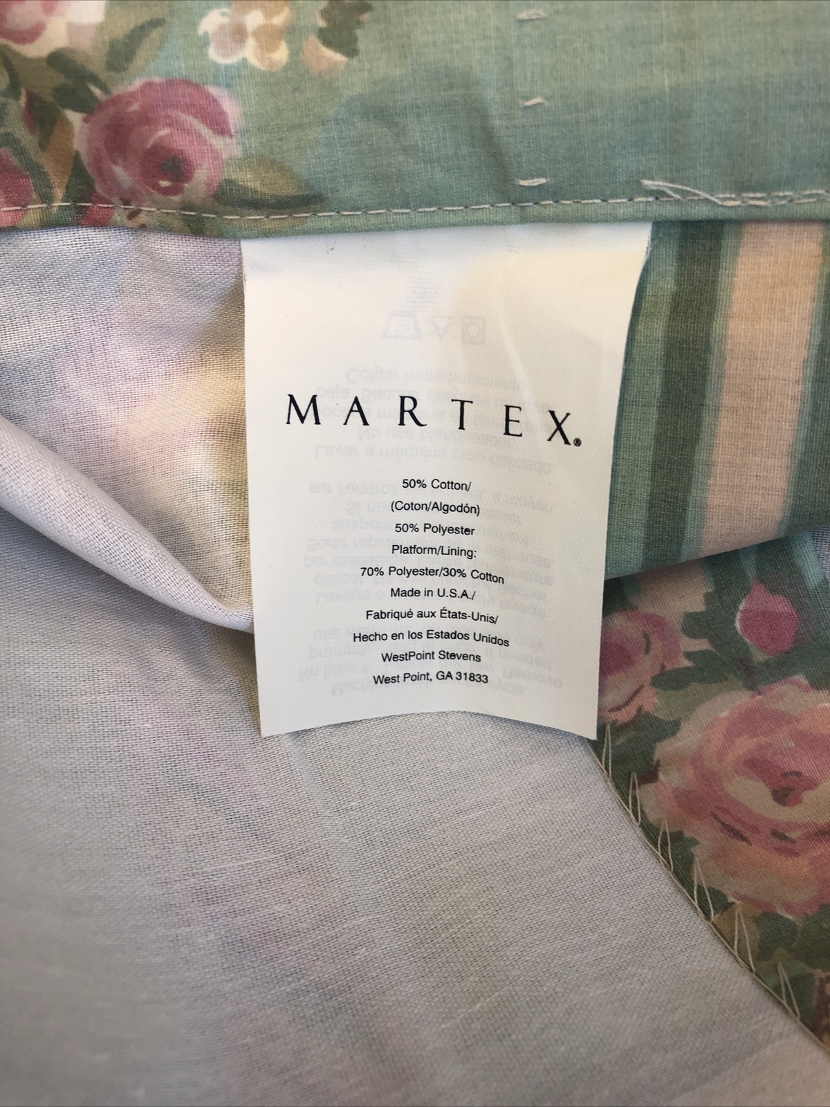 vintage 80s 90s martex roses and ribbons drapes 2 pair lined with tiebacks