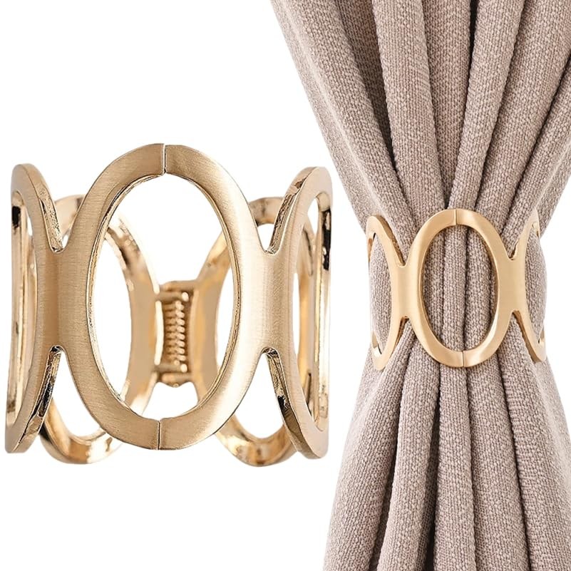 2Pcs Alloy Curtain Buckles Tiebacks Holdbacks for Window Drapes Without Drill…