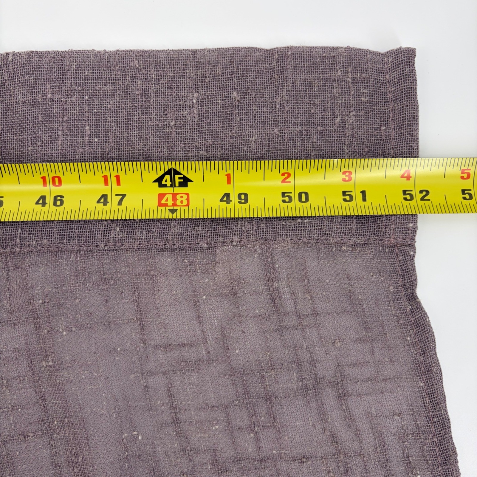 Window Valance 3 Panels Lavender 15×52 Each Pleated Button Linen Look Slub Gauze