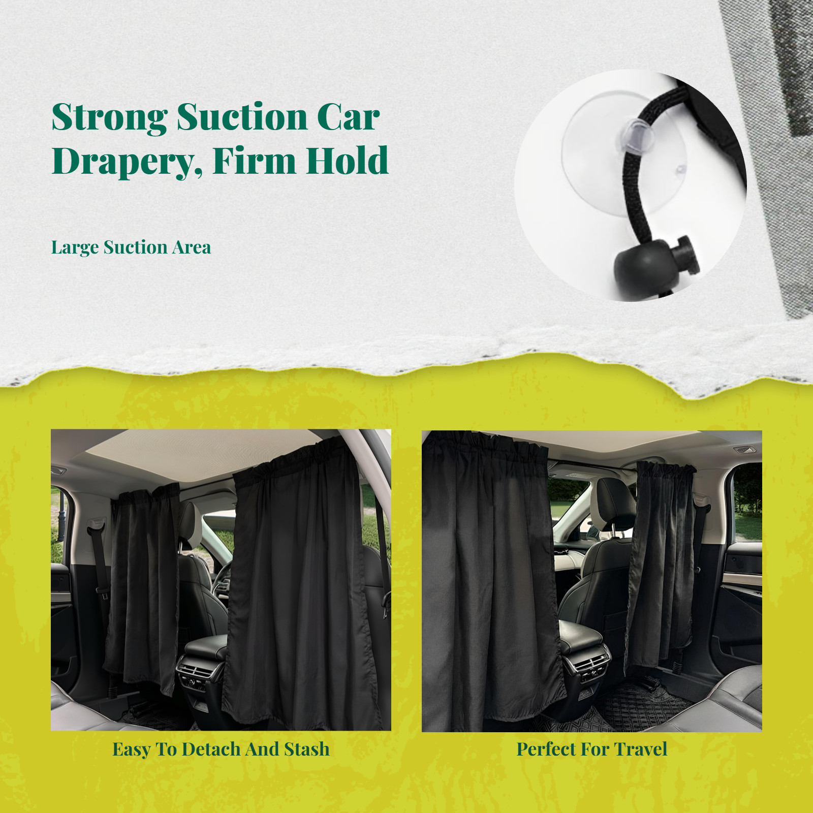 Car Window Shade, Opaque Privacy Screen, Suction holder Installation, Sun