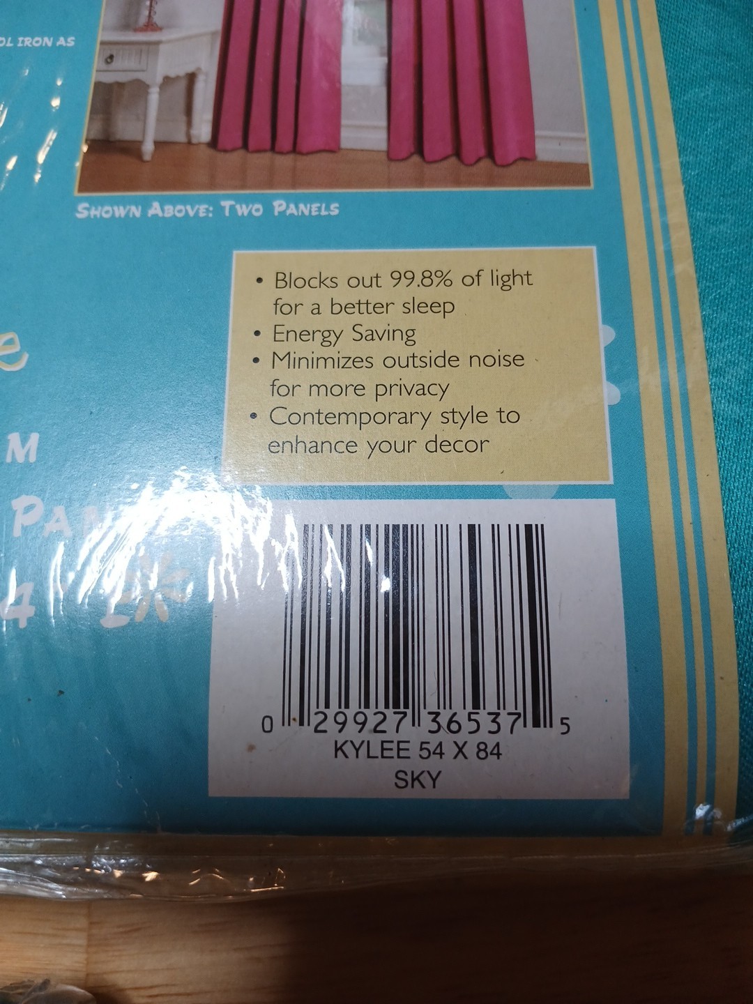 Kylee Room Darkening Curtains & Valance Sky Blue • Blackout Panel Set • Energy