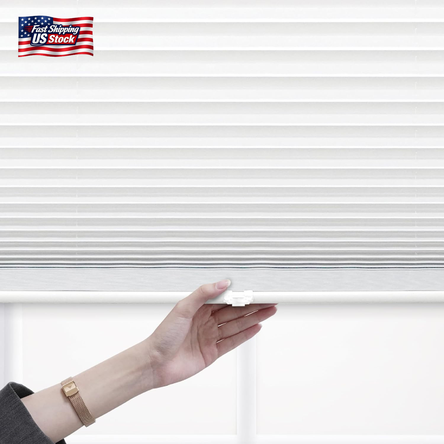 DEZ FURNISHINGS Cordless 1″ Light Filtering Pleated Shade, Fabric, 20″ W X 48″ H