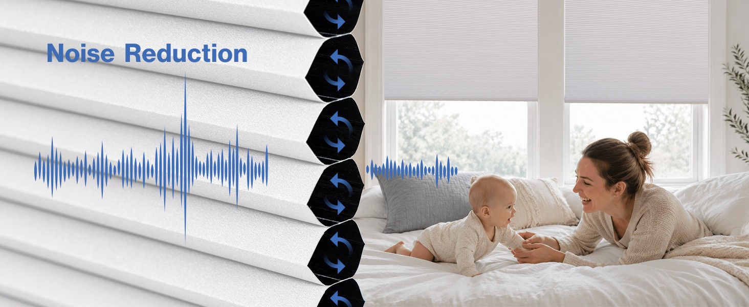 No Drill Cellular Shades, White 32″ W x 48″ H Cordless Blackout Pull Down
