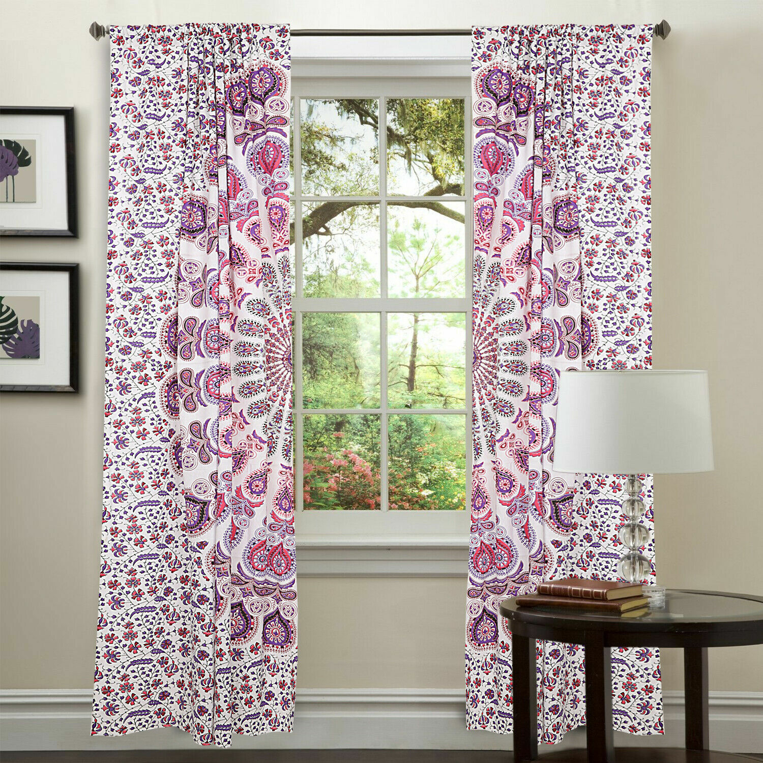 Indian Mandala Hippie Window Treatment Curtains Cotton Drape Balcony Room Decor