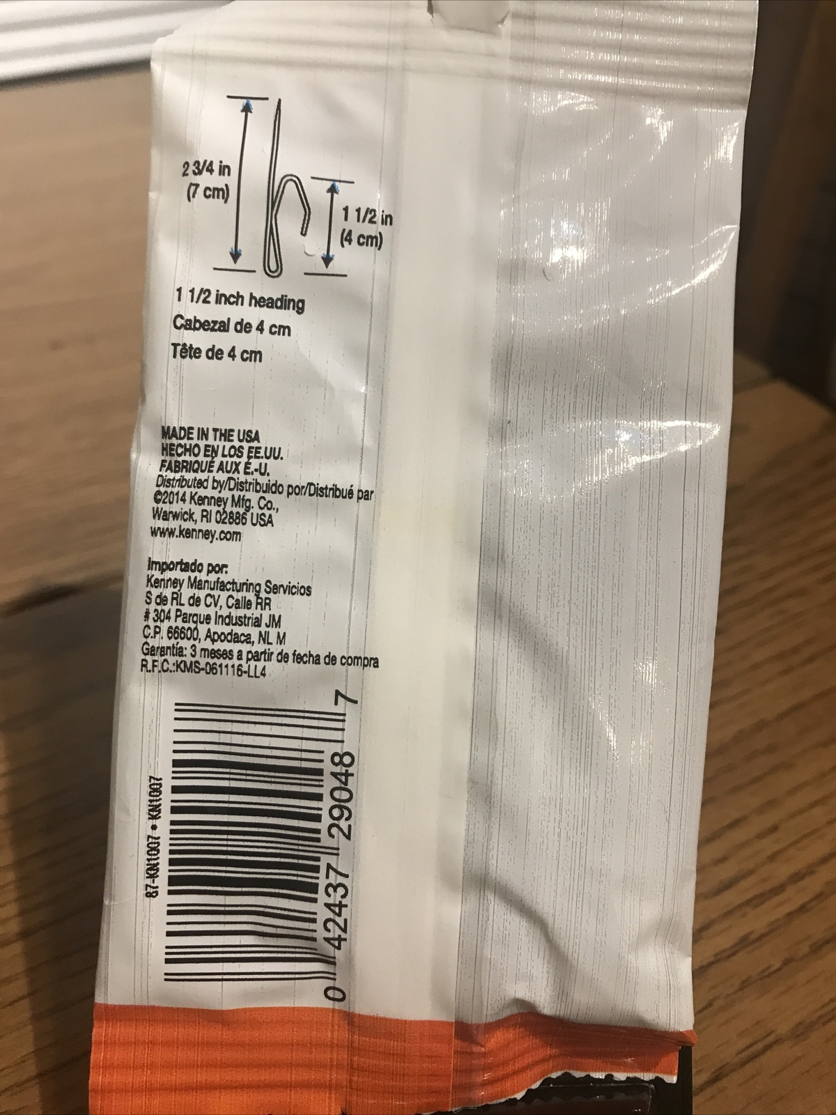 KENNEY EXTRA LONG CHROME PIN ON HOOKS, 1-1/2″, NO. KN 1007 NEW